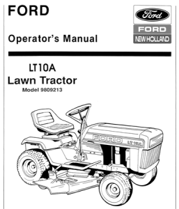 Ford LT10A Lawn Tractor Operator's Manual