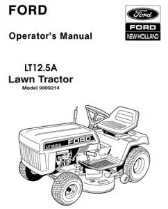 Ford LT12.5A Lawn Tractor Operator's Manual