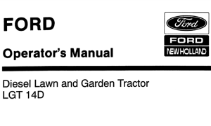Ford LGT 14D Diesel Lawn and Garden Tractor Operator's Manual