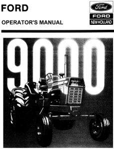 Ford 9000 Tractor Operator's Manual