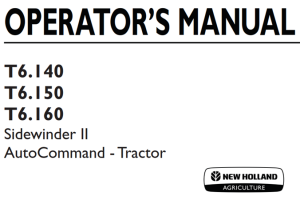 New Holland T6.140, T6.150, T6.160 Sidewinder II AutoCommand - Tractor