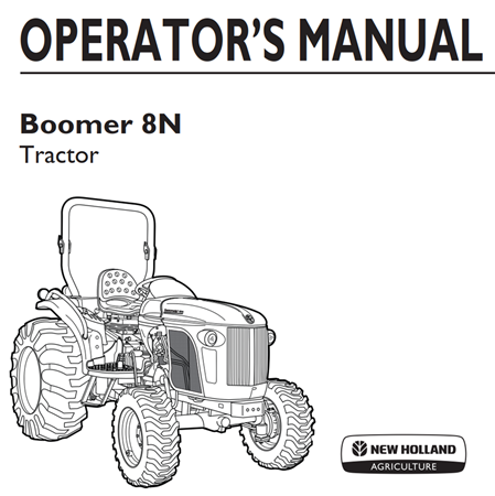 New Holland Boomer 8N Tractor Operator's Manual