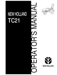 New Holland TC21 Tractor Operator's Manual