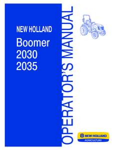 New Holland Boomer 2030, Boomer 2035 Tractors Operator's Manual