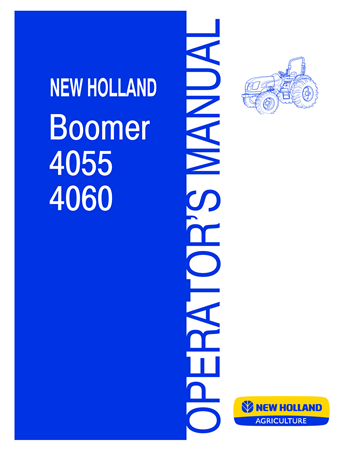 New Holland Boomer 4055, Boomer 4060 Tractors Operator's Manual