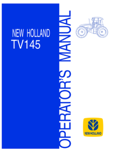 New Holland TV145 Tractor Operator's Manual