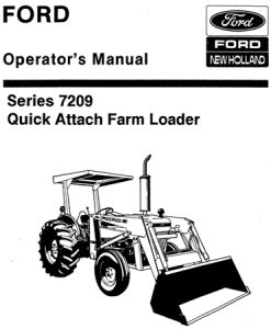Ford 7209 Series Quick Attach Farm Loader Operator's Manual