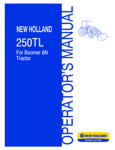 New Holland 250TL Loader Operator's Manual (For Boomer 8N Tractor)