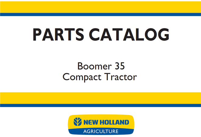 New Holland Boomer 35 Compact Tractor Parts Catalog