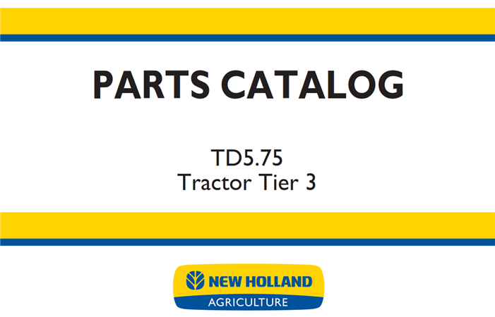 New Holland TD5.75 Tier 3 Tractor Parts Catalog