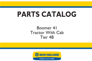 New Holland Boomer 41 Tractor With Cab - Tier 4B Parts Catalog