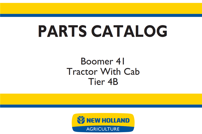 New Holland Boomer 41 Tractor With Cab - Tier 4B Parts Catalog