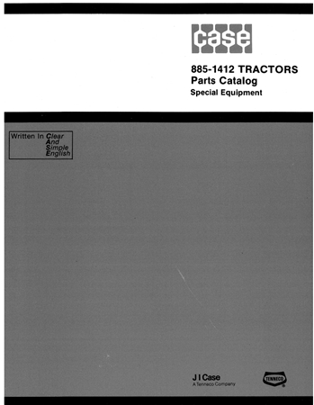 J.I. Case 885 - 1412 Tractors Special Equipment Parts Catalog