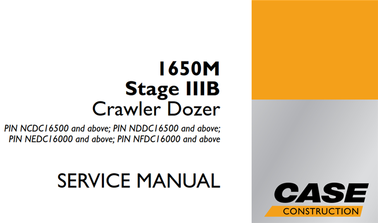 Case 1650M Stage IIIB Crawler Dozer Service Repair Manual