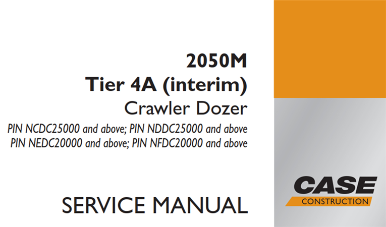 Case 2050M Tier 4A (interim) Crawler Dozer Service Repair Manual