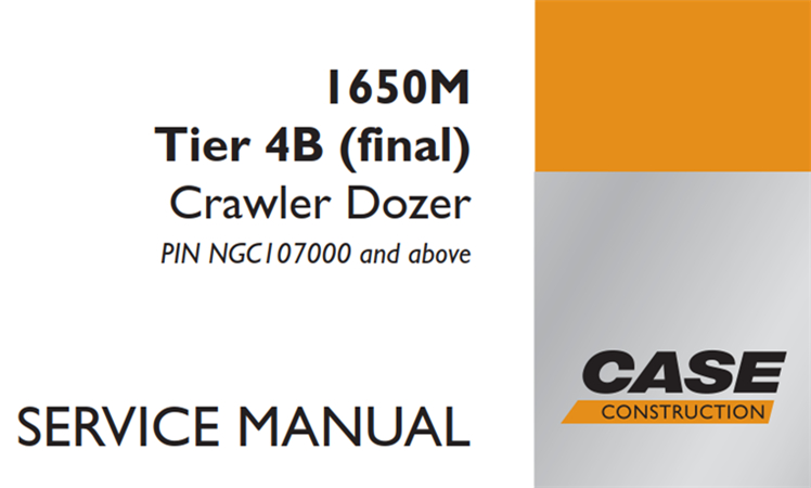 Case 1650M Tier 4B (final) Crawler Dozer Service Repair Manual