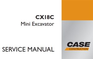 Case CX18C Mini Excavator Service Repair Manual