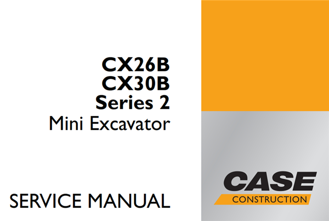 Case CX26B/CX30B Series 2 Mini Excavator Service Repair Manual