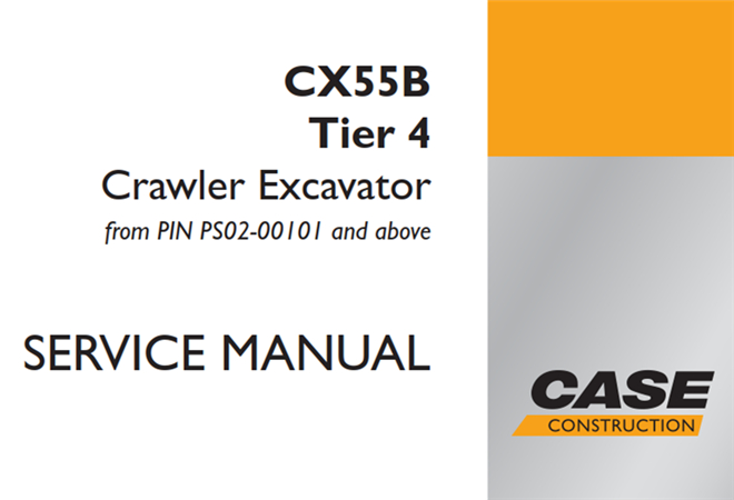 Case CX55B Tier 4 Crawler Excavator Service Repair Manual