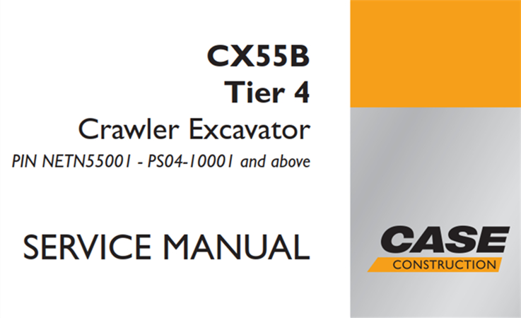 Case CX55B Tier 4 Crawler Excavator Service Repair Manual