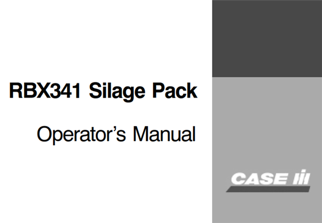 Case IH RBX341 Silage Pack Operator's Manual