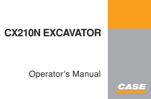 Case CX210N Excavator Operator's Manual