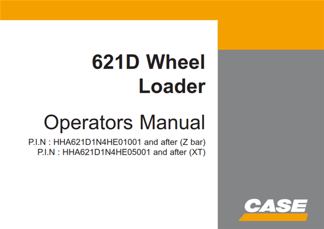 Case 621D Wheel Loader Operator's Manual