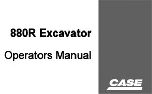 Case 880R Excavator Operator's Manual