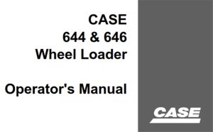 Case 644 & 646 Wheel Loader Operator's Manual