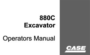 Case 880C Excavator Operator's Manual