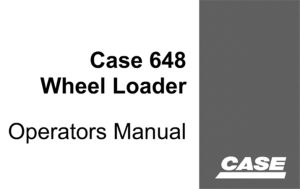 Case 648 Wheel Loader Operator's Manual