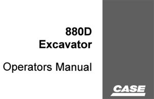 Case 880D Excavator Operator's Manual