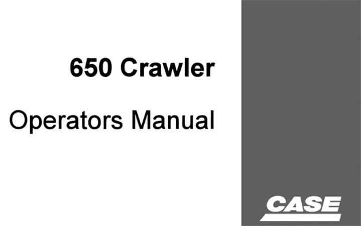 Case 650 Crawler Operator's Manual