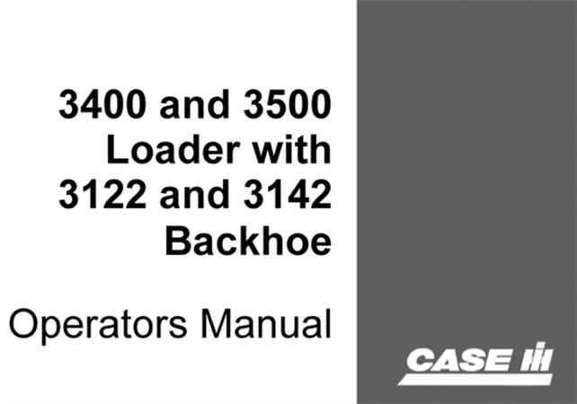 Case International 3400/3500 Loader Tractor with 3122/3142 Backhoes