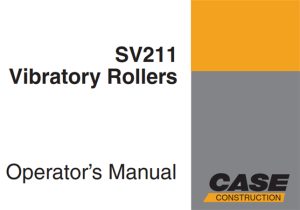 Case SV211 Vibratory Roller Operator's Manual