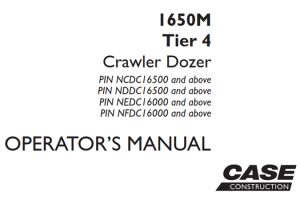 Case 1650M Tier 4 Crawler Dozer Operator's Manual