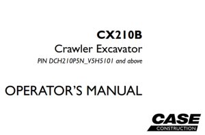 Case CX210B Crawler Excavator Operator's Manual