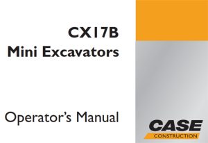 Case CX17B Mini Excavators Operator's Manual