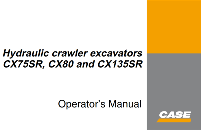 Case CX75SR, CX80, CX135SR Hydraulic crawler excavators