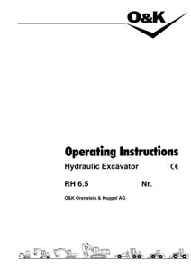 O&K RH 5.6 Nr. Hydraulic Excavator Operator's Manual