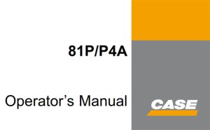 Poclain 81P, 81P4A Hydraulic Excavators Operator's Manual