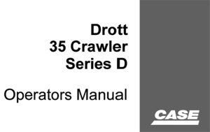 Case Drott 35 Crawler Excavator Series D Operator's Manual