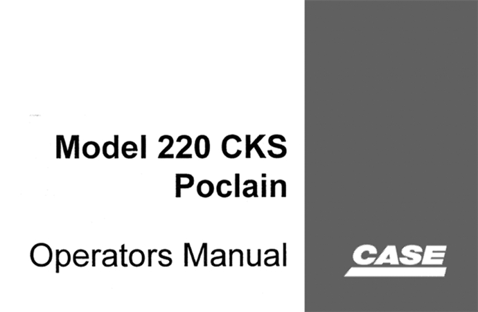 Poclain 220CKS Excavator Operator's Manual