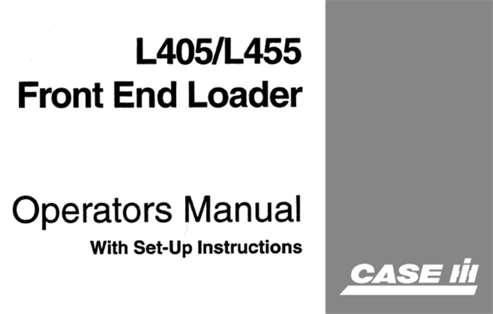 Case IH L405/L455 Front End Loader Operator's Manual