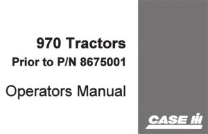 J.I. Case 970 Tractors Operator's Manual