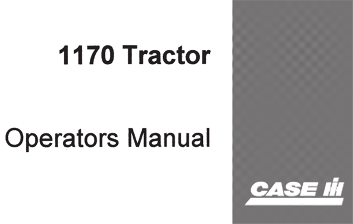 J.I. Case 1170 Tractor Operator's Manual