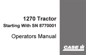 J.I. Case 1270 Tractor Operator's Manual