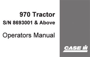 J.I. Case 970 Tractor Operator's Manual