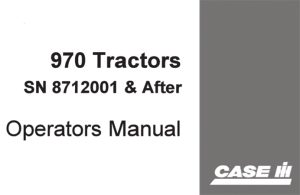 J.I. Case 970 Tractors Operator's Manual