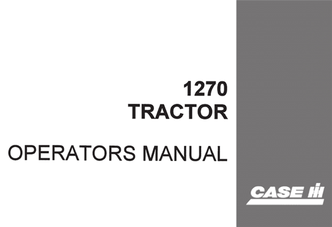 J.I. Case 1270 Tractor Operator's Manual